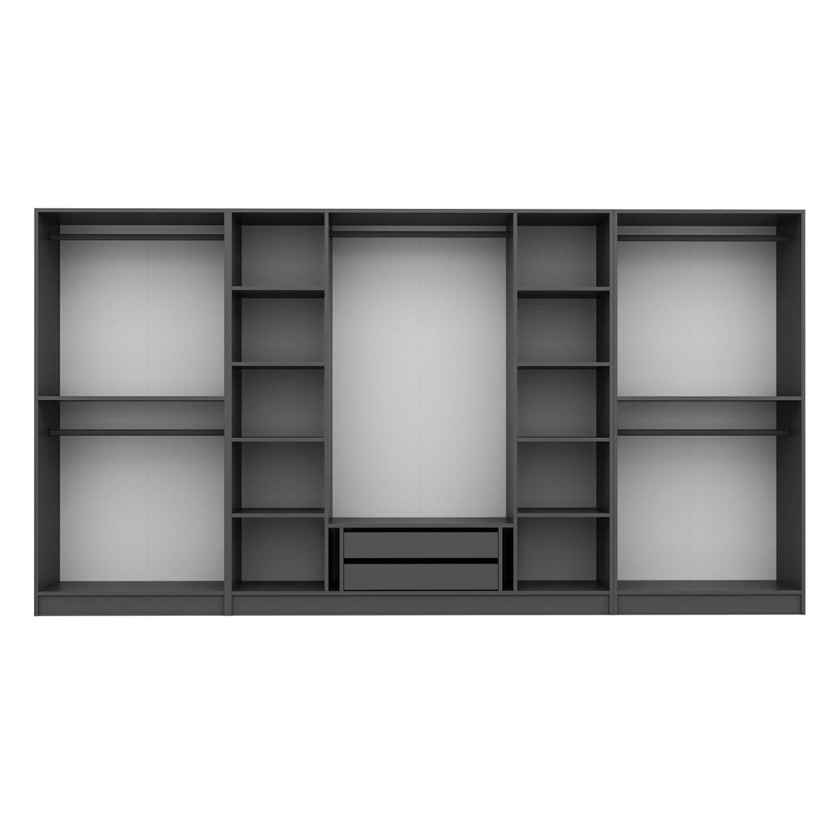 Ντουλάπα Ithaki Ανθρακί 360x52x190 εκ. Μελαμίνης Κωδ. 4943