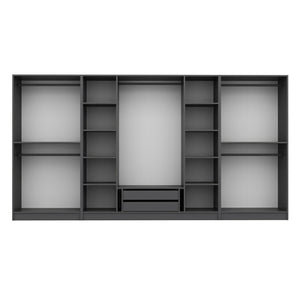 Ντουλάπα Ithaki Ανθρακί 360x52x190 εκ. Μελαμίνης Κωδ. 4943