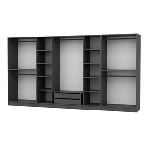 Ντουλάπα Ithaki Ανθρακί 360x52x190 εκ. Μελαμίνης Κωδ. 4943