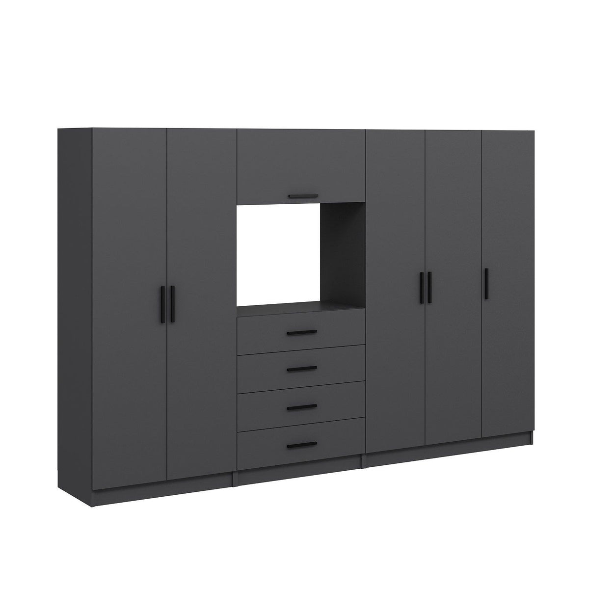 Ντουλάπα Ithaki Ανθρακί 315x52x210 εκ. Μελαμίνης Κωδ. 7829