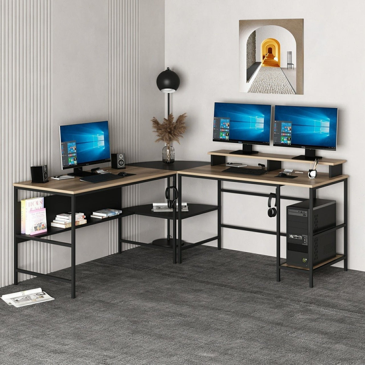 Γραφείο Geri Μαύρο 180x60x74 εκ. Μελαμίνης Κωδ. 3344 - Pakobazaar
