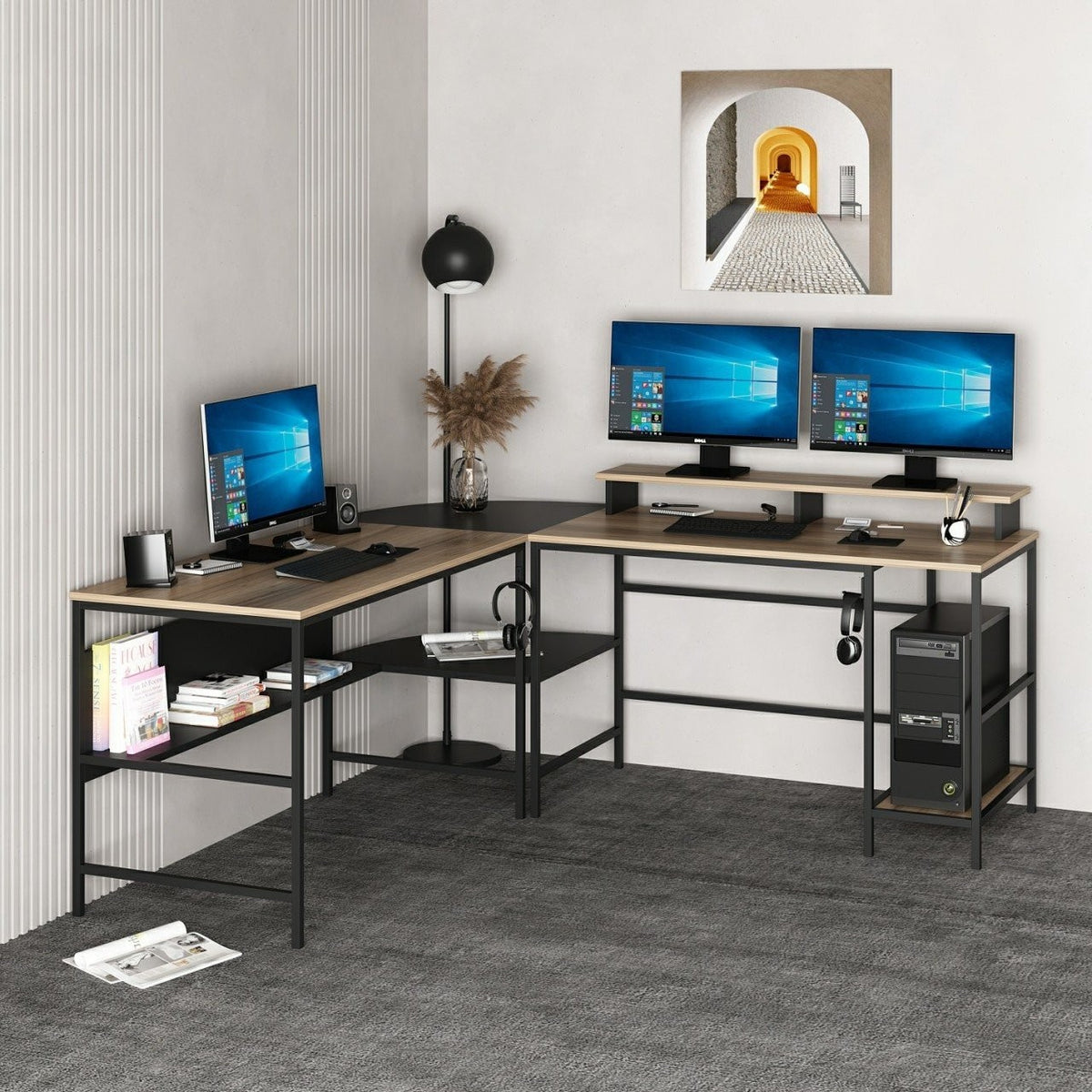 Γραφείο Geri Μαύρο 180x60x74 εκ. Μελαμίνης Κωδ. 3344 - Pakobazaar