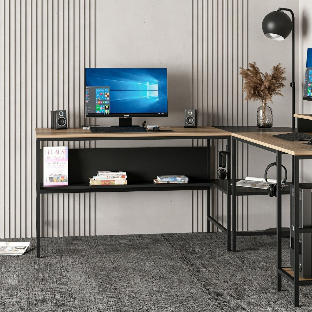 Γραφείο Geri Μαύρο 180x60x74 εκ. Μελαμίνης Κωδ. 3344 - Pakobazaar