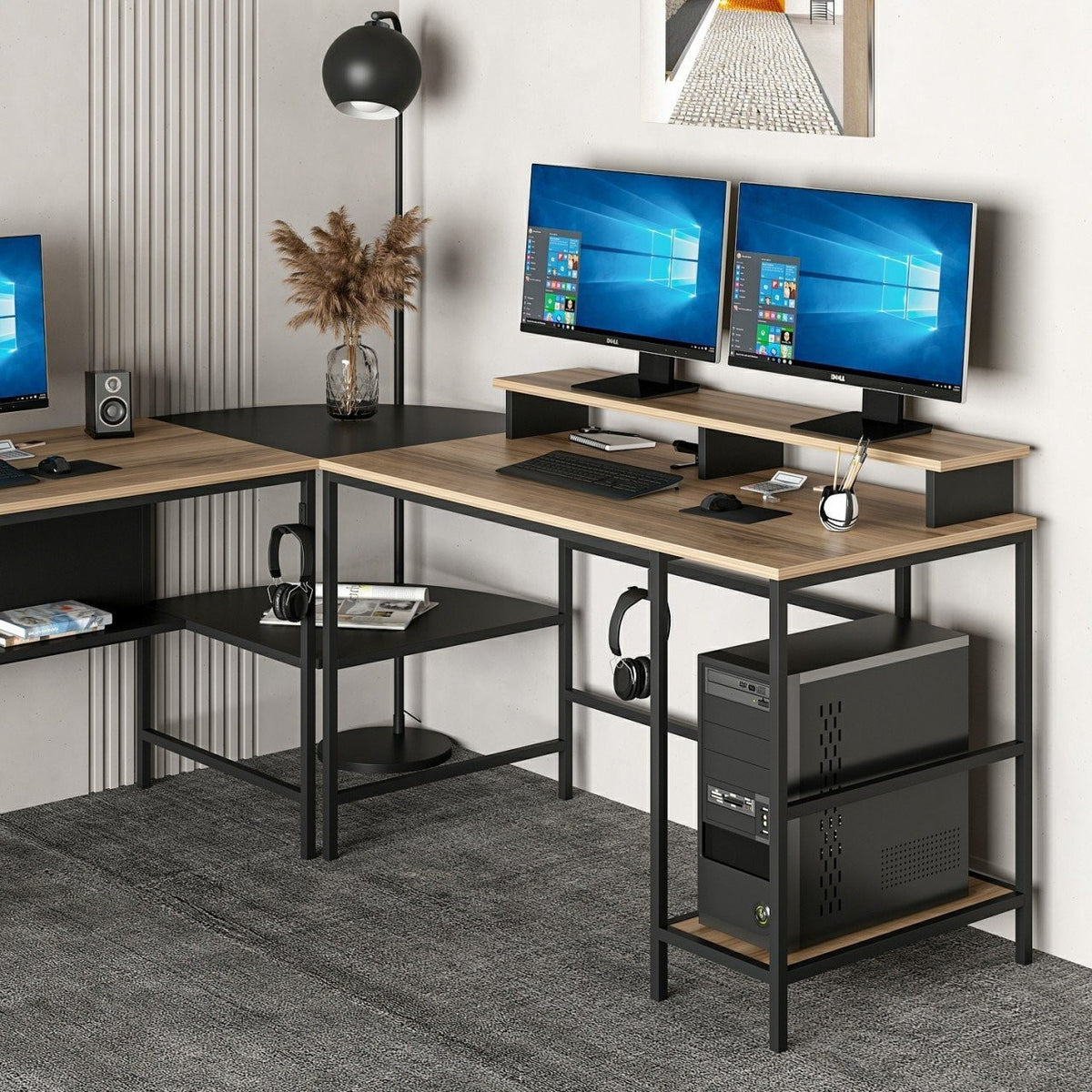 Γραφείο Geri Μαύρο 180x60x74 εκ. Μελαμίνης Κωδ. 3344 - Pakobazaar