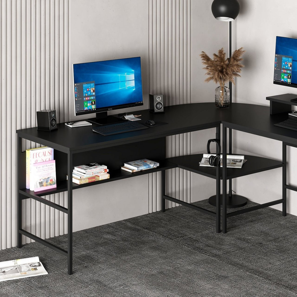 Γραφείο Geri Μαύρο 180x60x74 εκ. Μελαμίνης Κωδ. 7042 - Pakobazaar