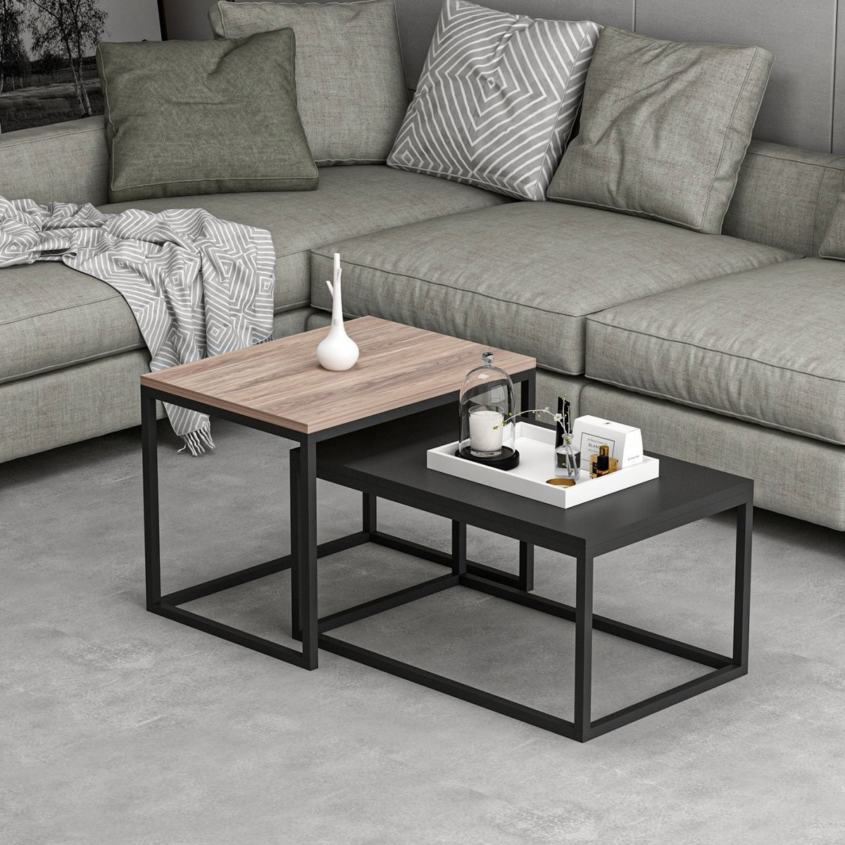 Τραπεζάκι Σαλονιού Farsala Μαύρο 72x45x47 εκ. Μελαμίνης