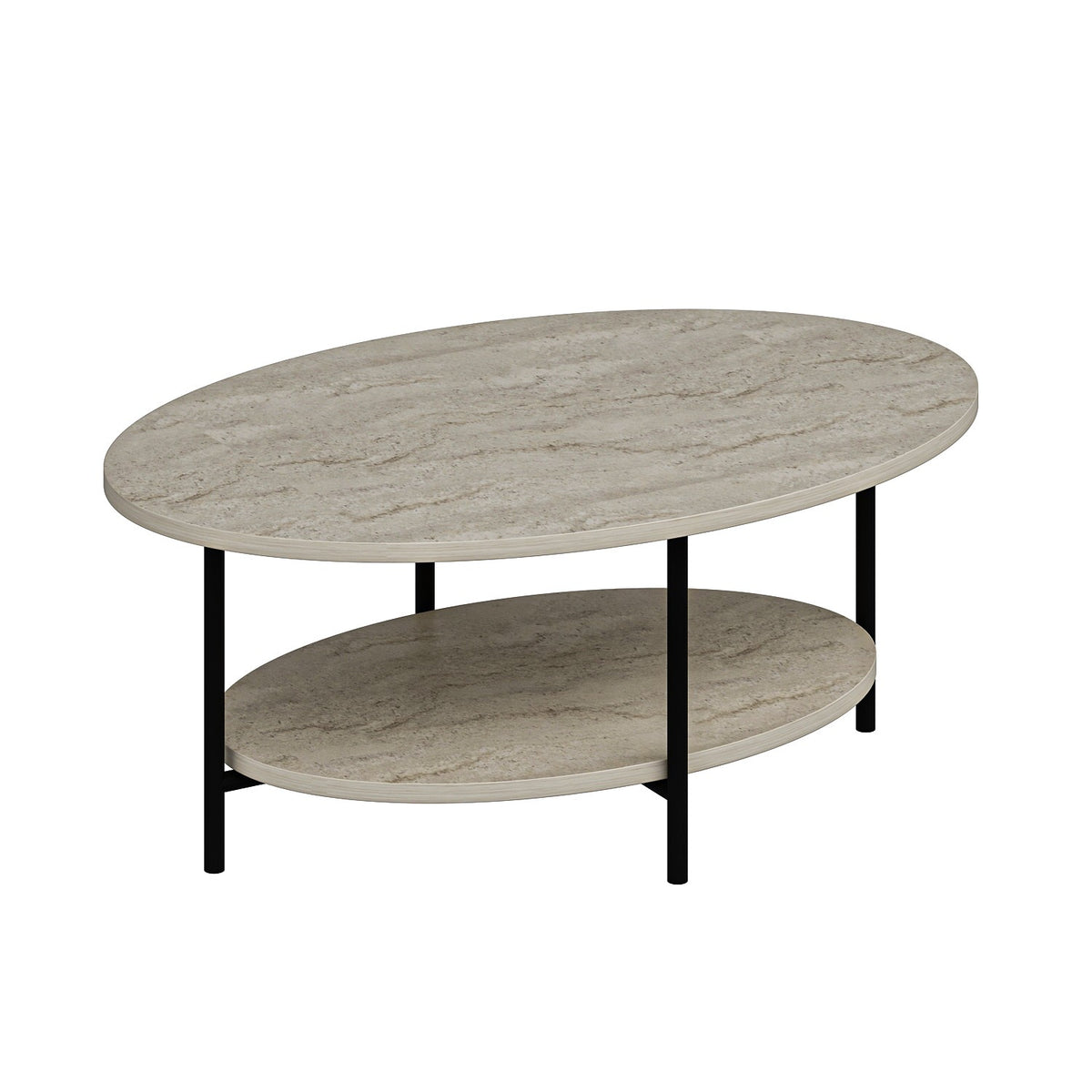 Τραπεζάκι Σαλονιού Pavliani Travertine 90x60x36 εκ. Μελαμίνης
