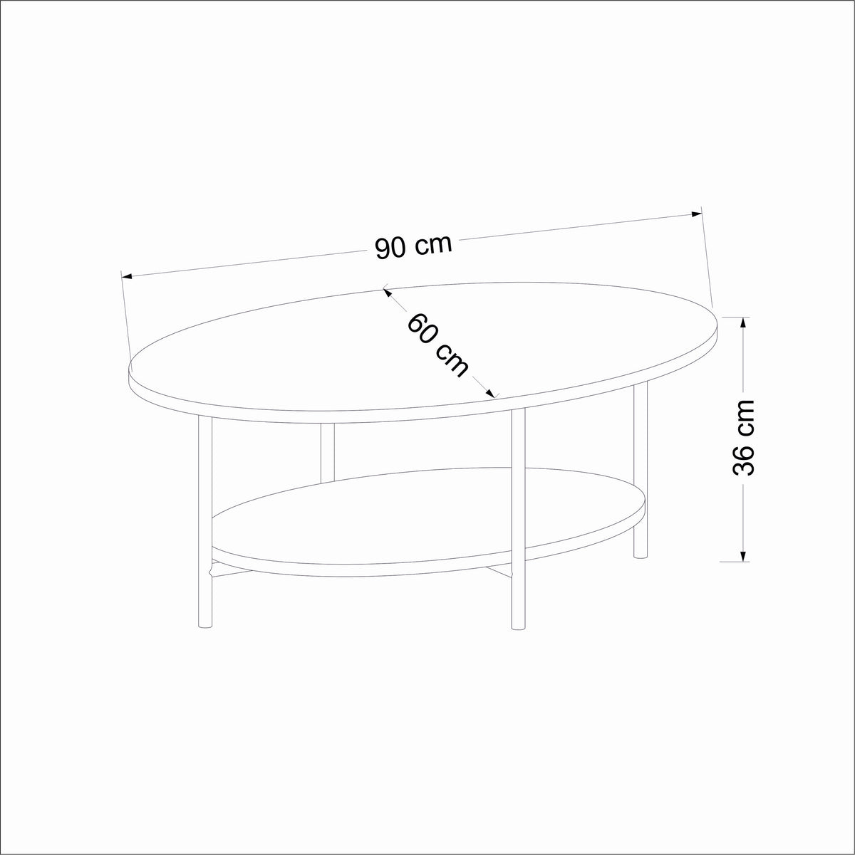 Τραπεζάκι Σαλονιού Pavliani Travertine 90x60x36 εκ. Μελαμίνης