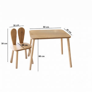 Παιδικό Σετ Τραπεζιού Kinaros Καφέ 50x45x60 εκ. MDF