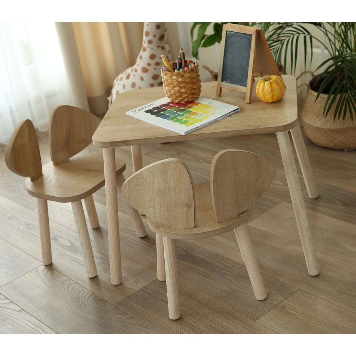 Παιδικό Σετ Τραπεζιού Anafonitria Καφέ 50x45x60 εκ. MDF