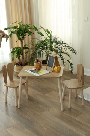 Παιδικό Σετ Τραπεζιού Kinaros Ξύλινο Καφέ 50x45x60 εκ. MDF