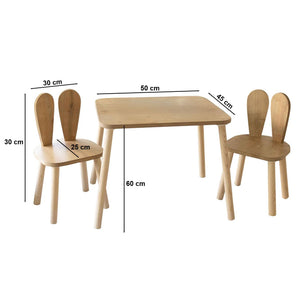 Παιδικό Σετ Τραπεζιού Kinaros Ξύλινο Καφέ 50x45x60 εκ. MDF