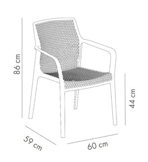 Σετ 4 Καρεκλών Mitsero Μπλε Sax 60x59x86 εκ.