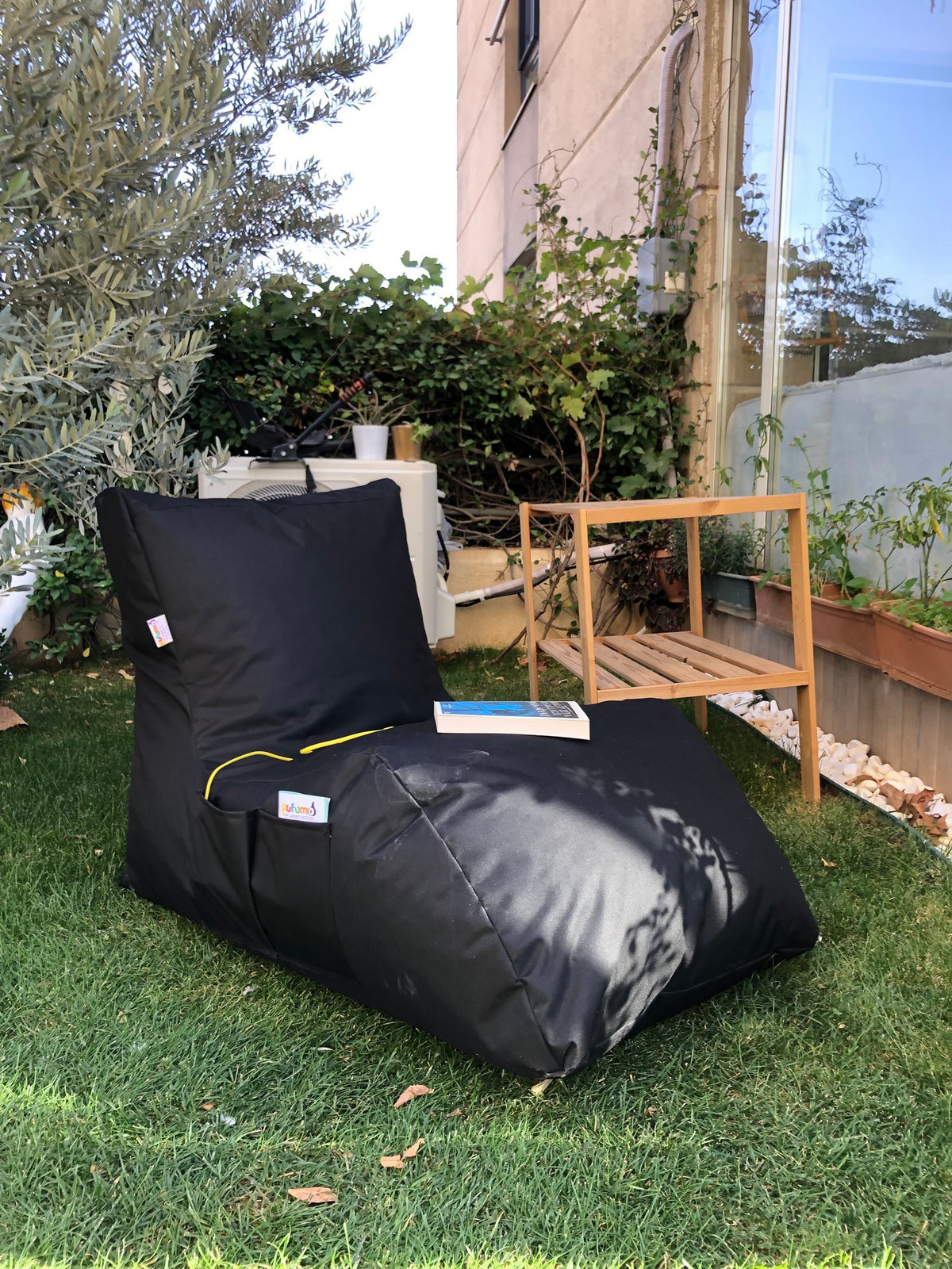Πουφ Πουγκί Vlycho Μαύρο 60x110x75 εκ.