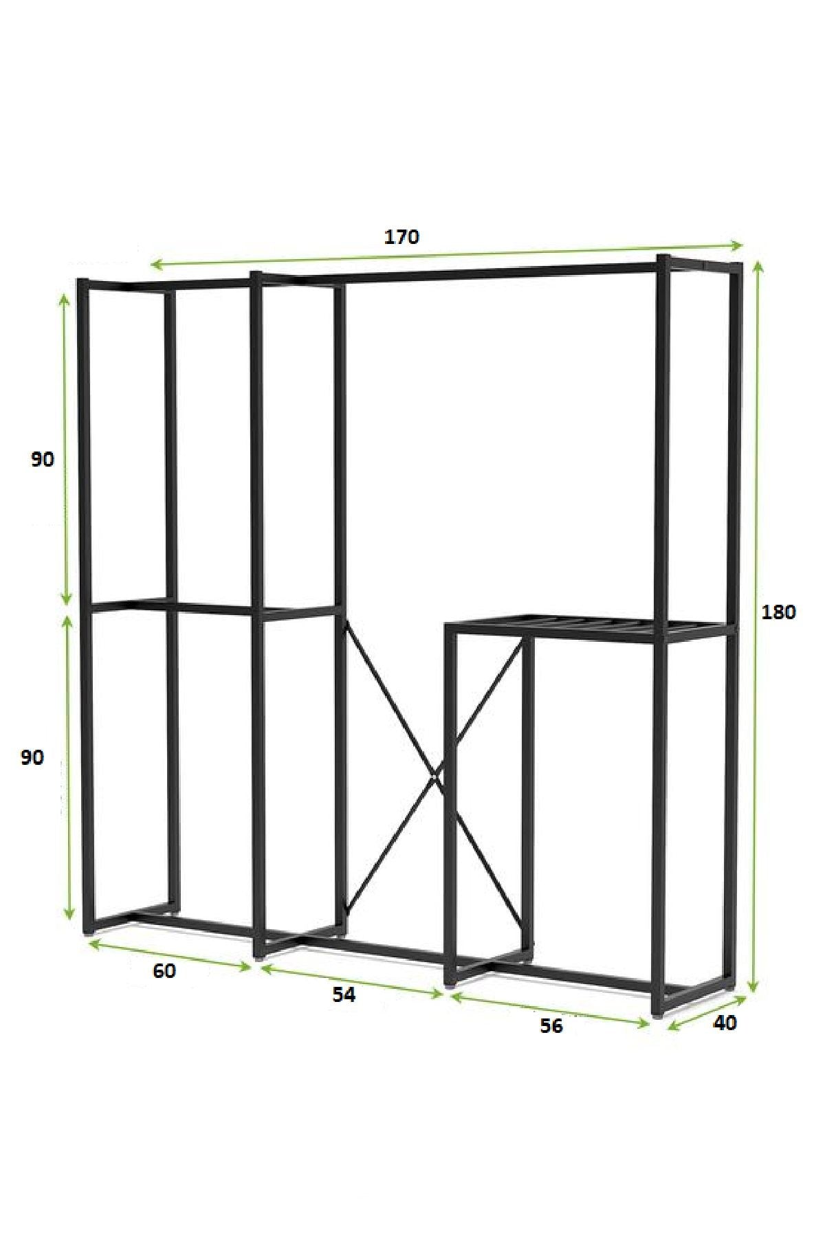 Καλόγερος Rafina Μαύρο 170x40x180 εκ. Μετάλλου