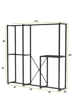 Καλόγερος Rafina Μαύρο 170x40x180 εκ. Μετάλλου
