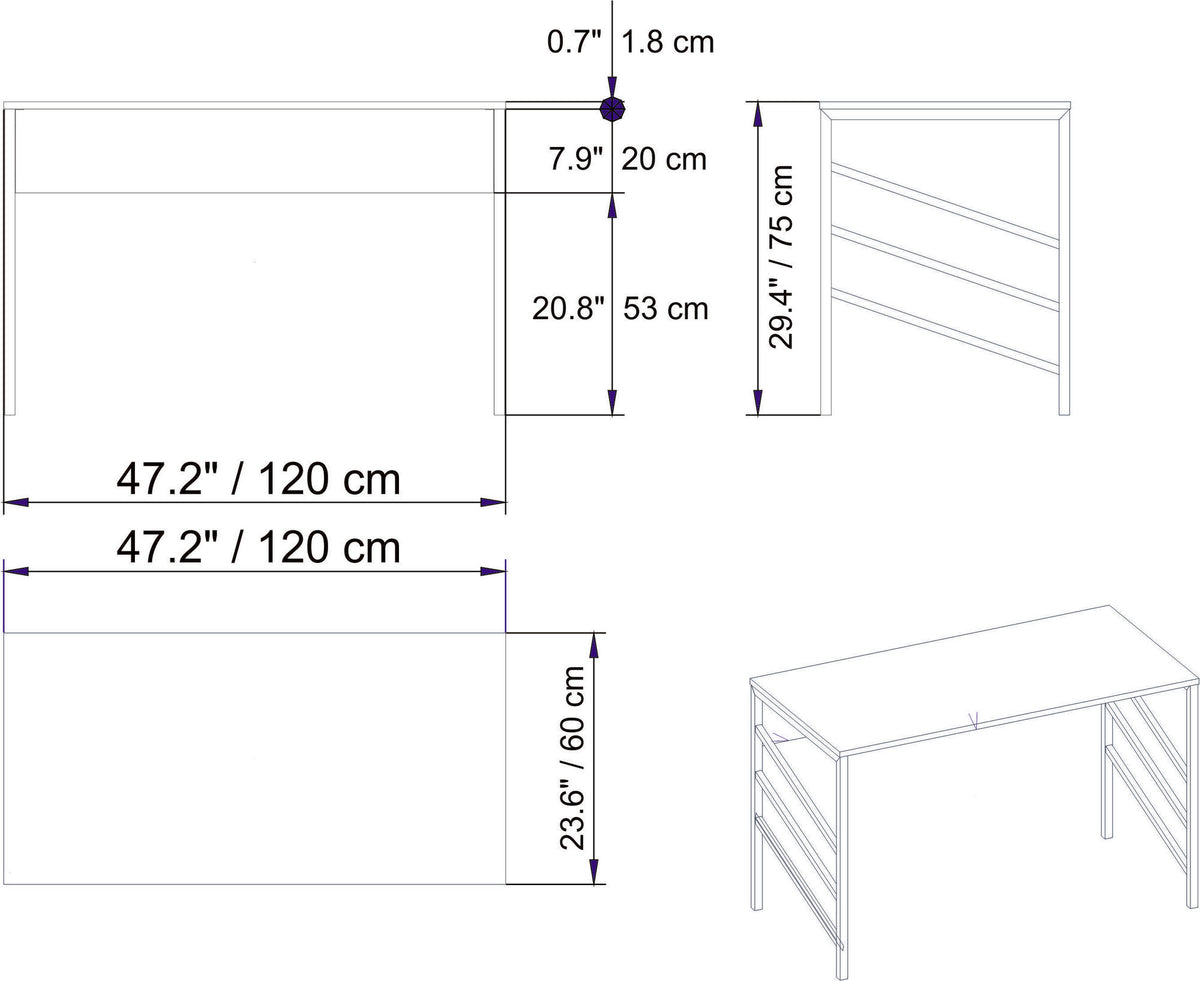 Γραφείο Mistras Χρυσό 120x60x75 εκ. Μελαμίνης