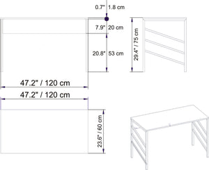 Γραφείο Mistras Χρυσό 120x60x75 εκ. Μελαμίνης