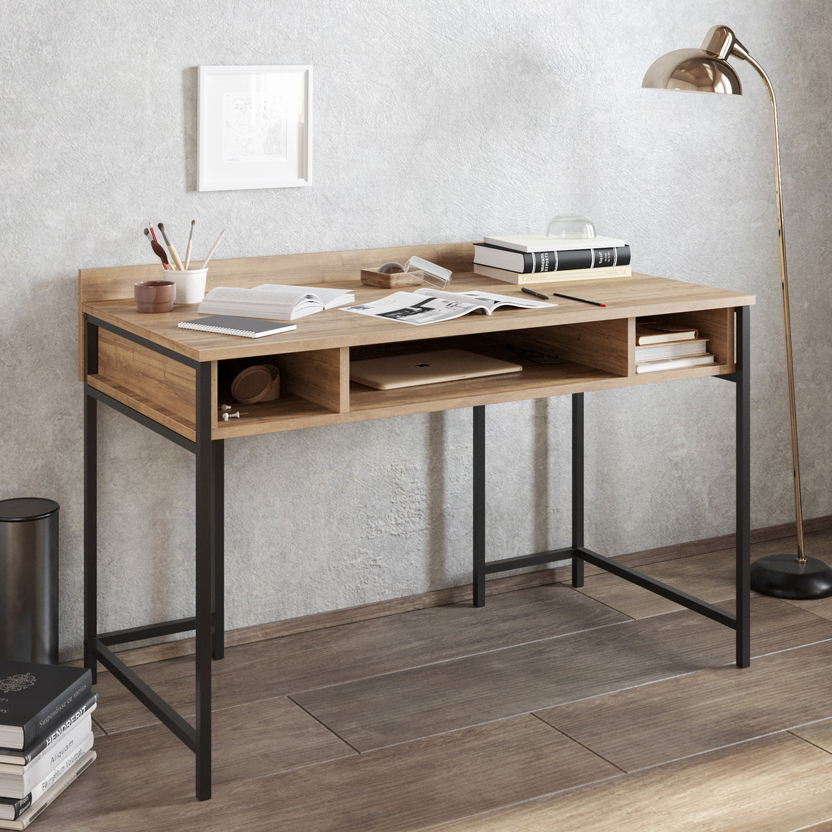Γραφείο Lagoudera Μαύρο 119.5x62x65.2 εκ. Μελαμίνης