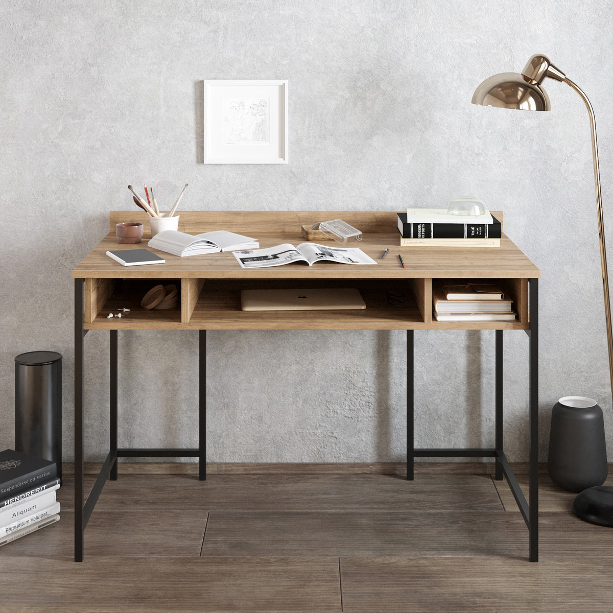 Γραφείο Lagoudera Μαύρο 119.5x62x65.2 εκ. Μελαμίνης