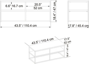Τραπεζάκι Σαλονιού Platanistasa Χρυσό 110.4x52x47 εκ. Μελαμίνης