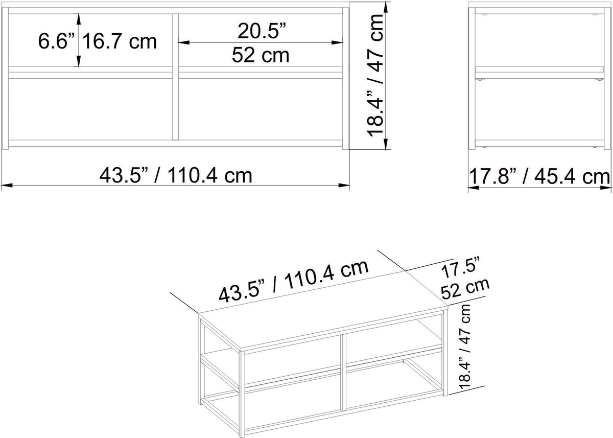 Τραπεζάκι Σαλονιού Platanistasa Καρυδί 110.4x52x47 εκ. Μελαμίνης