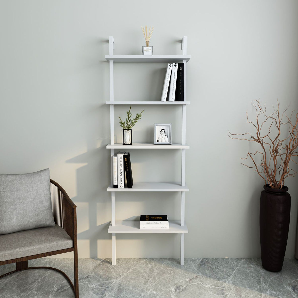 Βιβλιοθήκη Argos Λευκό 60x22x174 εκ. Μελαμίνης