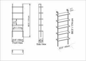 Βιβλιοθήκη Argos Λευκό 60x22x174 εκ. Μελαμίνης