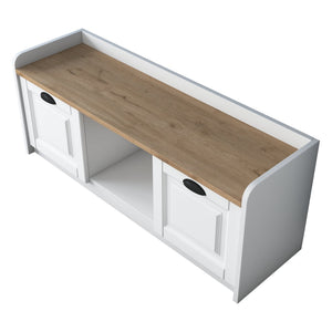 Παπουτσοθήκη Perdika Με Ράφια Λευκό - Καρυδί 120x40x45 εκ. Μελαμίνης - Pakobazaar