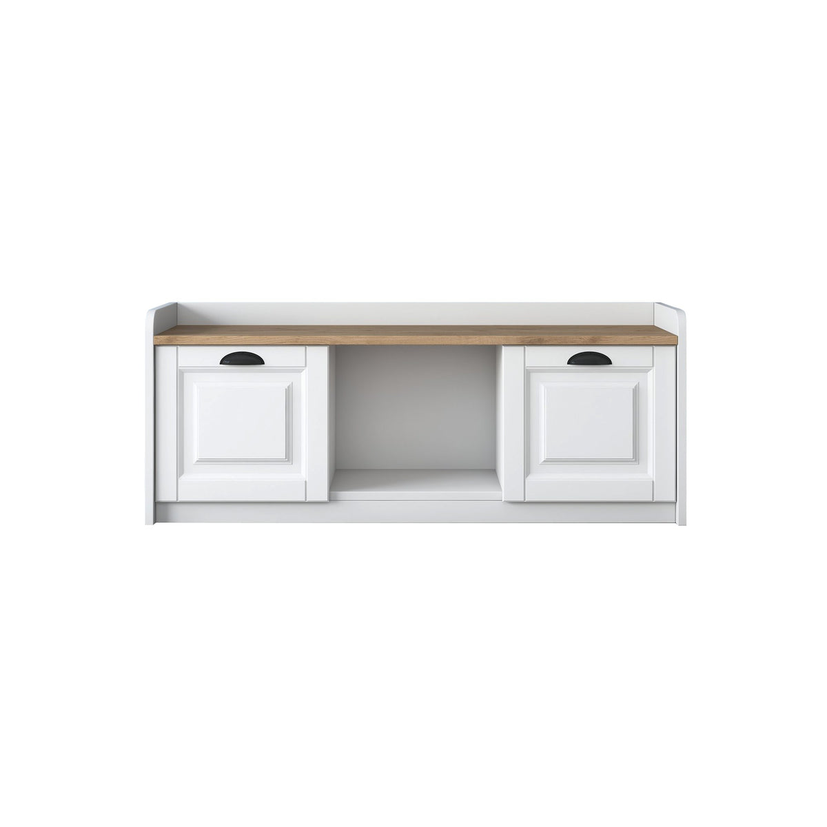 Παπουτσοθήκη Perdika Με Ράφια Λευκό - Καρυδί 120x40x45 εκ. Μελαμίνης - Pakobazaar