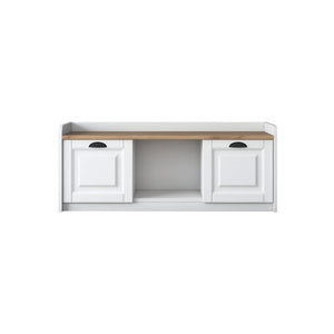 Παπουτσοθήκη Perdika Με Ράφια Λευκό - Καρυδί 120x40x45 εκ. Μελαμίνης - Pakobazaar