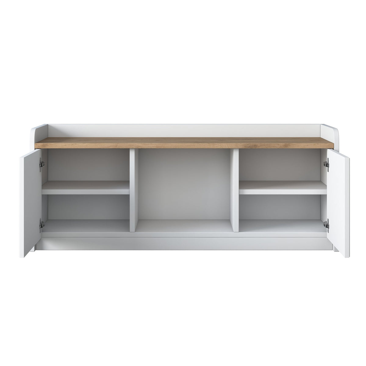Παπουτσοθήκη Perdika Με Ράφια Λευκό - Καρυδί 120x40x45 εκ. Μελαμίνης - Pakobazaar