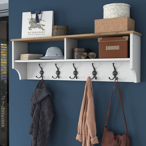 Έπιπλο Εισόδου Perdika Λευκό - Καρυδί 120x40x45 εκ. Μελαμίνης