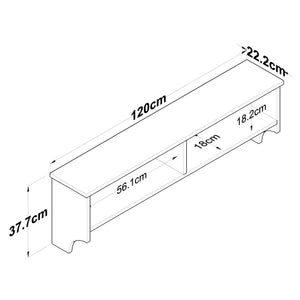 Έπιπλο Εισόδου Perdika Λευκό - Καρυδί 120x22.2x37.2 εκ. Μελαμίνης