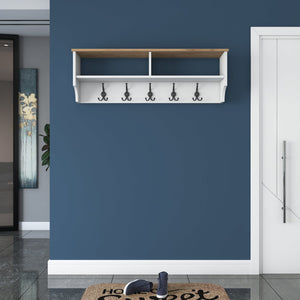 Έπιπλο Εισόδου Perdika Λευκό - Καρυδί 120x22.2x37.2 εκ. Μελαμίνης