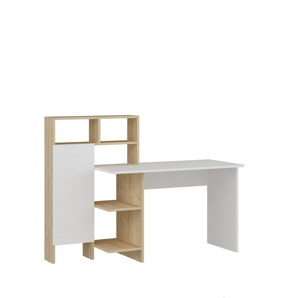 Γραφείο Kokkini Λευκό - Δρυς 70.5x60x73.8 εκ. Μελαμίνης