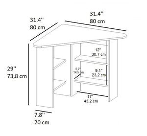 Γραφείο Pothia Καρυδί 80x80x73.8 εκ. Μελαμίνης