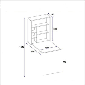 Γραφείο Mesta Λευκό 59x90x74 εκ. Μελαμίνης