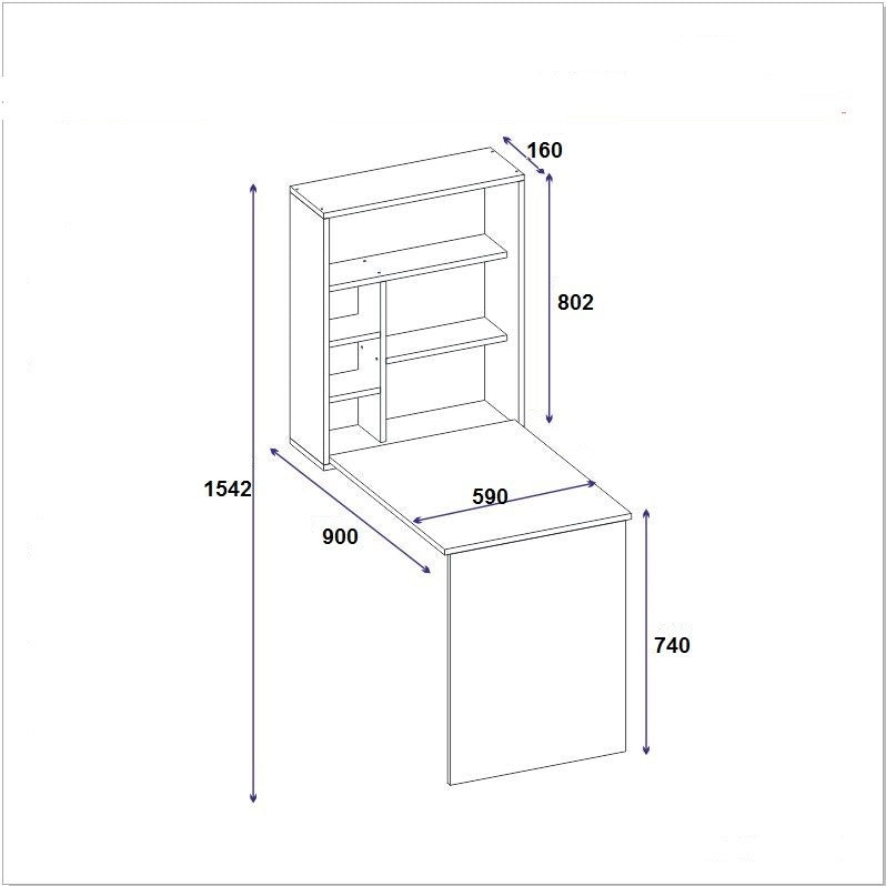 Γραφείο Mesta Ανθρακί 59x90x74 εκ. Μελαμίνης