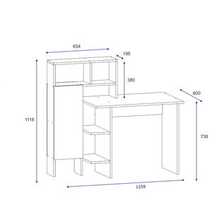 Γραφείο Kokkini Λευκό 135.9x60x111.8 εκ. Μελαμίνης