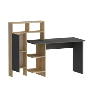 Γραφείο Kokkini Ανθρακί 135.9x60x111.8 εκ. Μελαμίνης