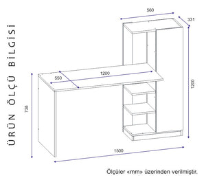 Γραφείο Nafplion Ανθρακί 120x55x73.8 εκ. Μελαμίνης