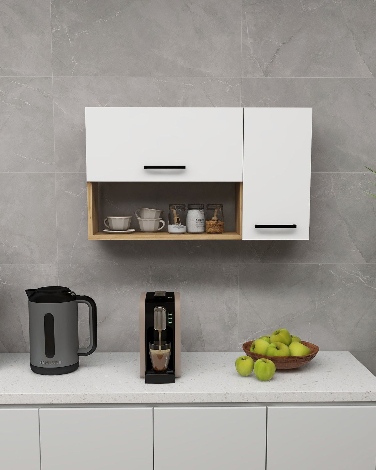 Στήλη Αποθήκευσης Arillas Δρυς Sapphire - Λευκό 90x23.8x52 εκ. Μελαμίνης