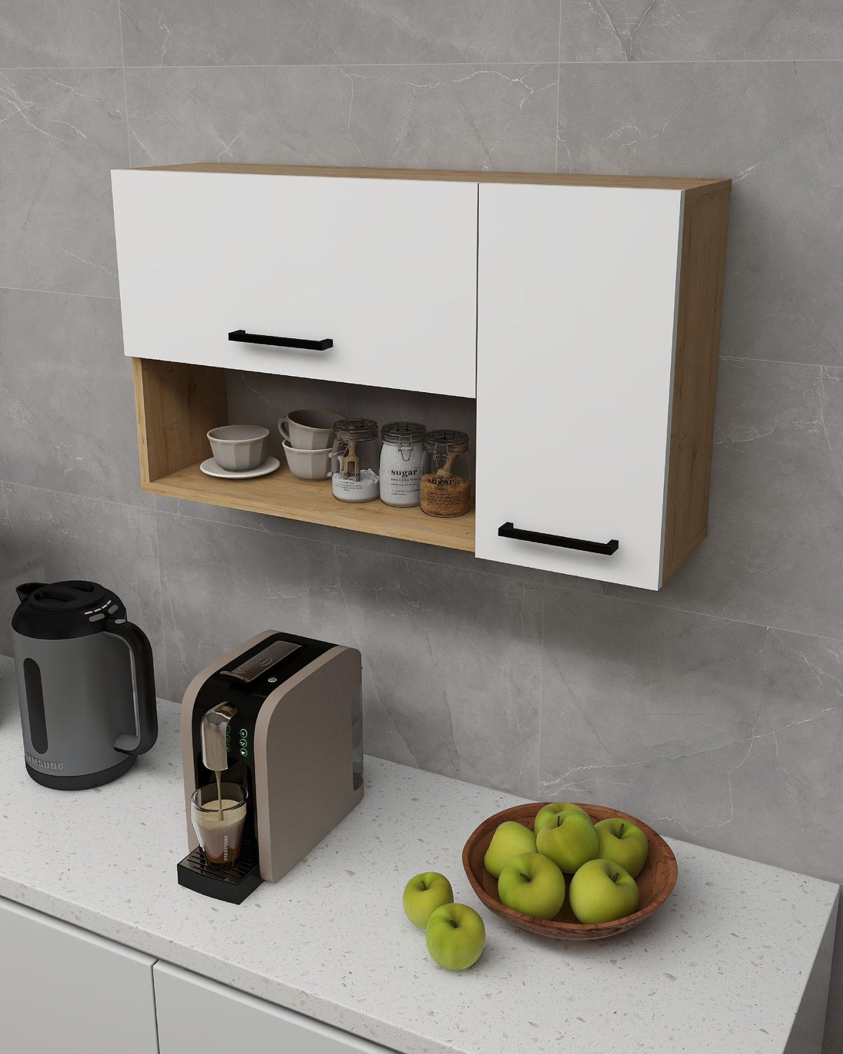 Στήλη Αποθήκευσης Arillas Δρυς Sapphire - Λευκό 90x23.8x52 εκ. Μελαμίνης