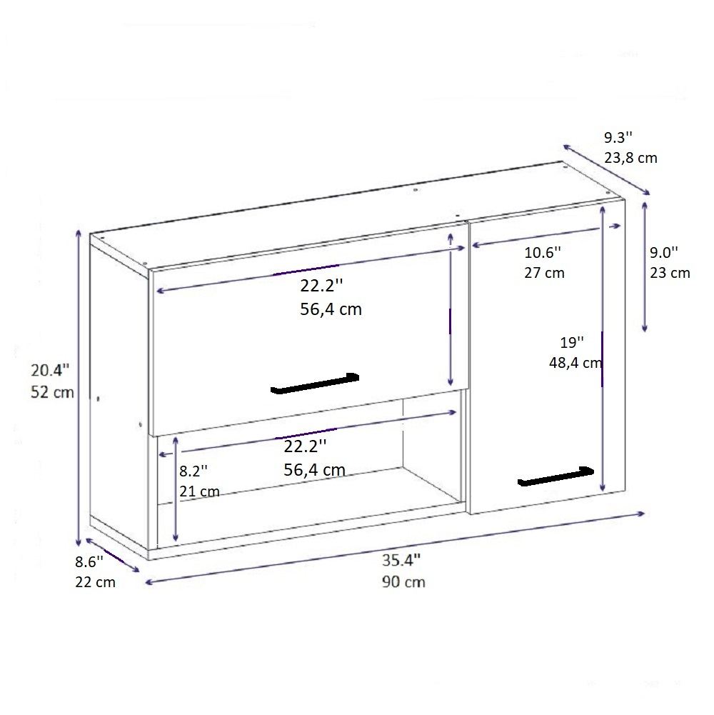 Στήλη Αποθήκευσης Arillas Δρυς Sapphire - Λευκό 90x23.8x52 εκ. Μελαμίνης