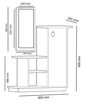 Έπιπλο Εισόδου Antikythira Δρυς - Ανθρακί 80x29.5x90 εκ. Μελαμίνης