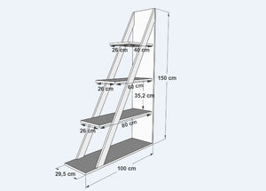 Βιβλιοθήκη Rina Λευκό 100x29.5x150 εκ. Μελαμίνης