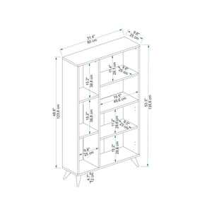 Βιβλιοθήκη Mylikouri Ανοιχτό Καρυδί - Ανθρακί 80x25x135.6 εκ. Μελαμίνης