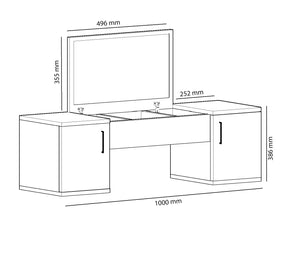 Τουαλέτα Pigadisania Ανοιχτό Καρυδί - Ανθρακί 100x35.5x74.1 εκ. Μελαμίνης