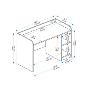 Γραφείο Kavousi Λευκό 123.6x60x83 εκ. Μελαμίνης
